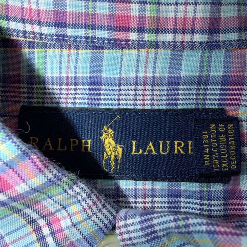 Polo Ralph Lauren Men's Large Multicolored Plaid Check Long Sleeve Shirt Cotton - Picture 3 of 10